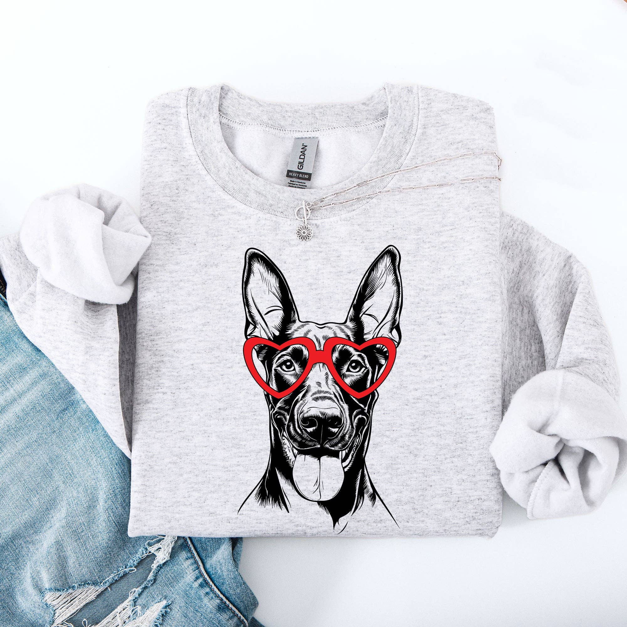 Doberman, Pet, Dog Breed, Valentine's Sweatshirt