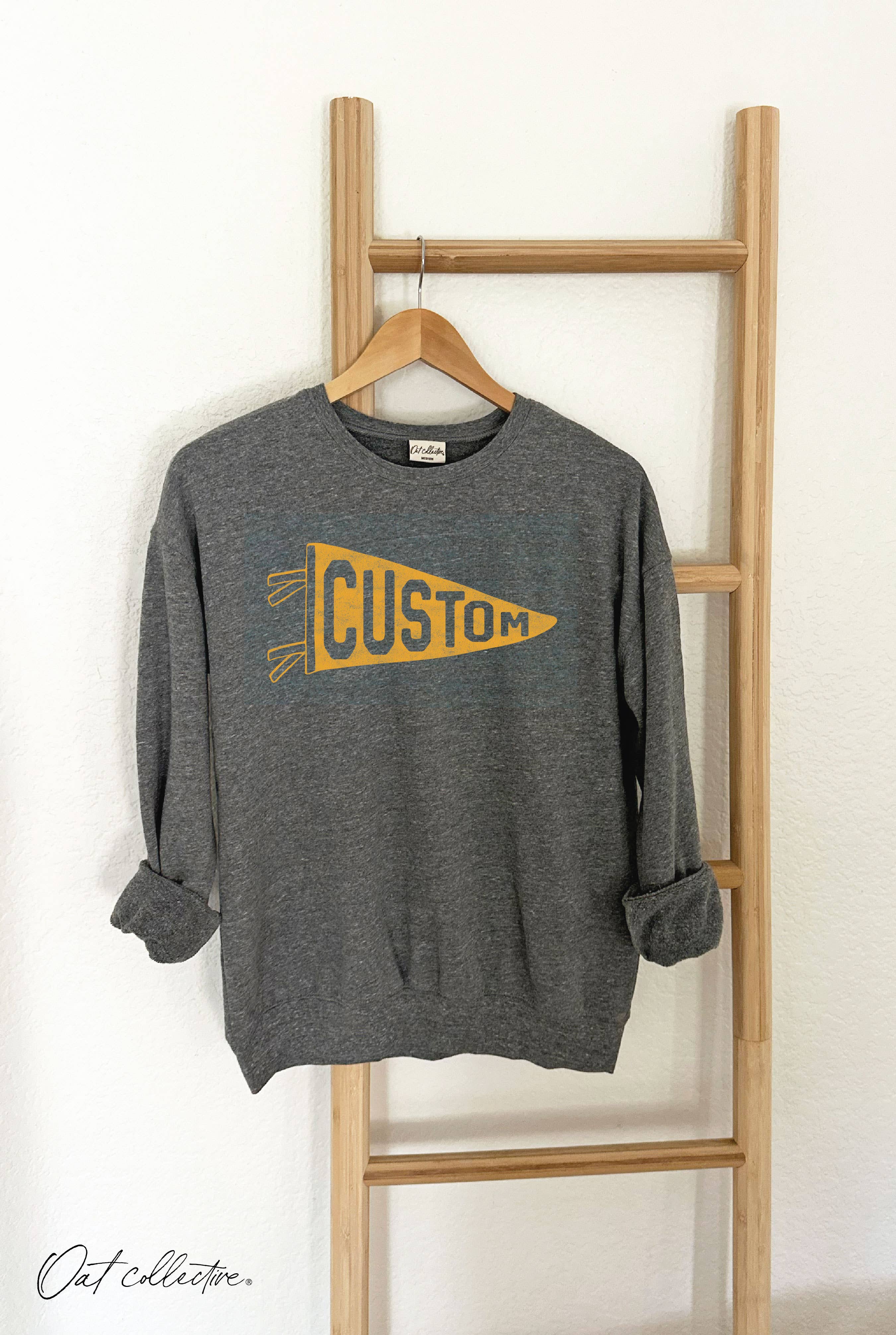 Custom Pennant Heather Mineral Graphic Sweatshirt