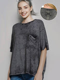 `.Washed Ribbed Oversized Top w/ Back Patch