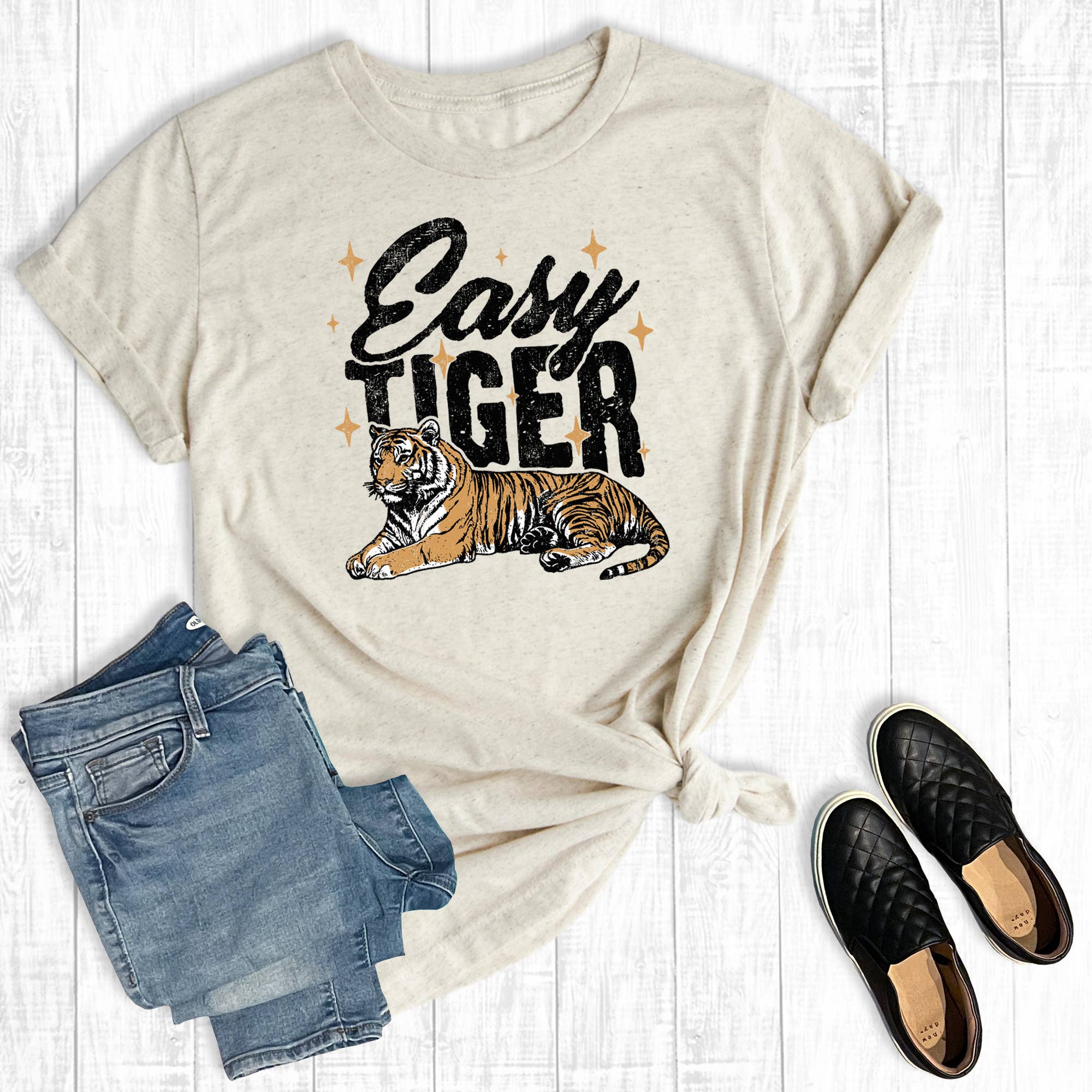 Retro Funny Easy Tiger Graphic Tee