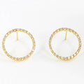 Cz Gold-Dipped Loop Earring
