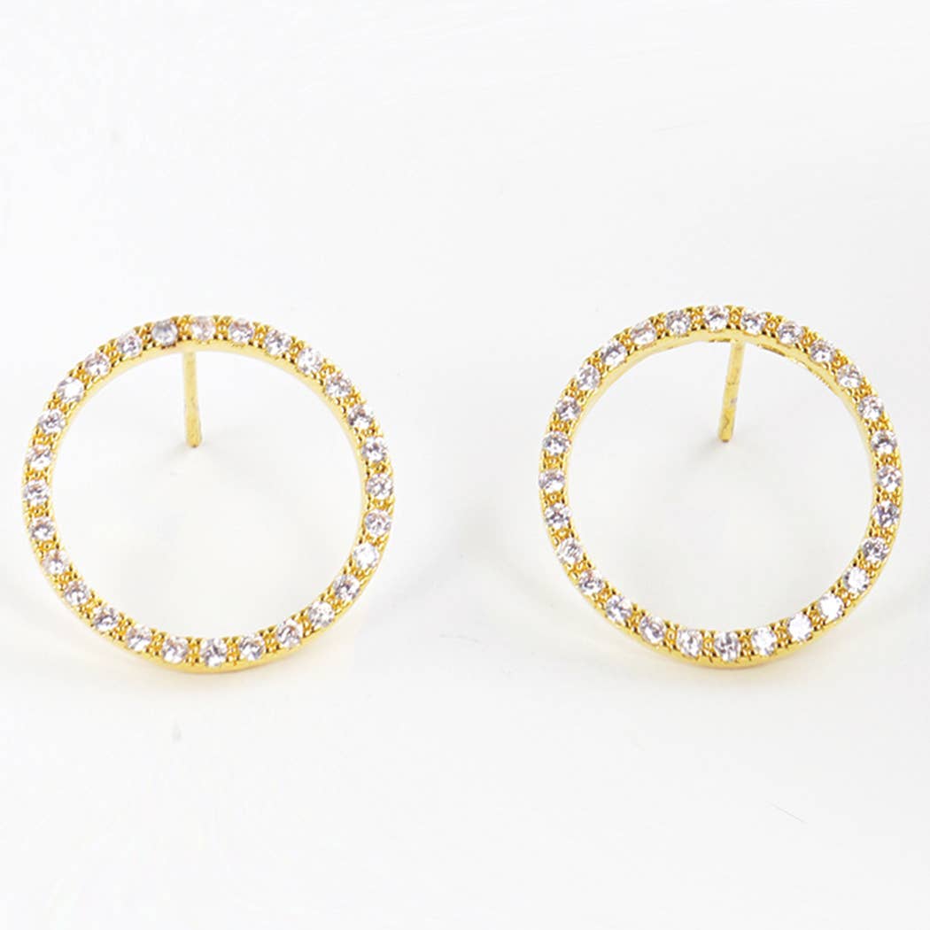 Cz Gold-Dipped Loop Earring