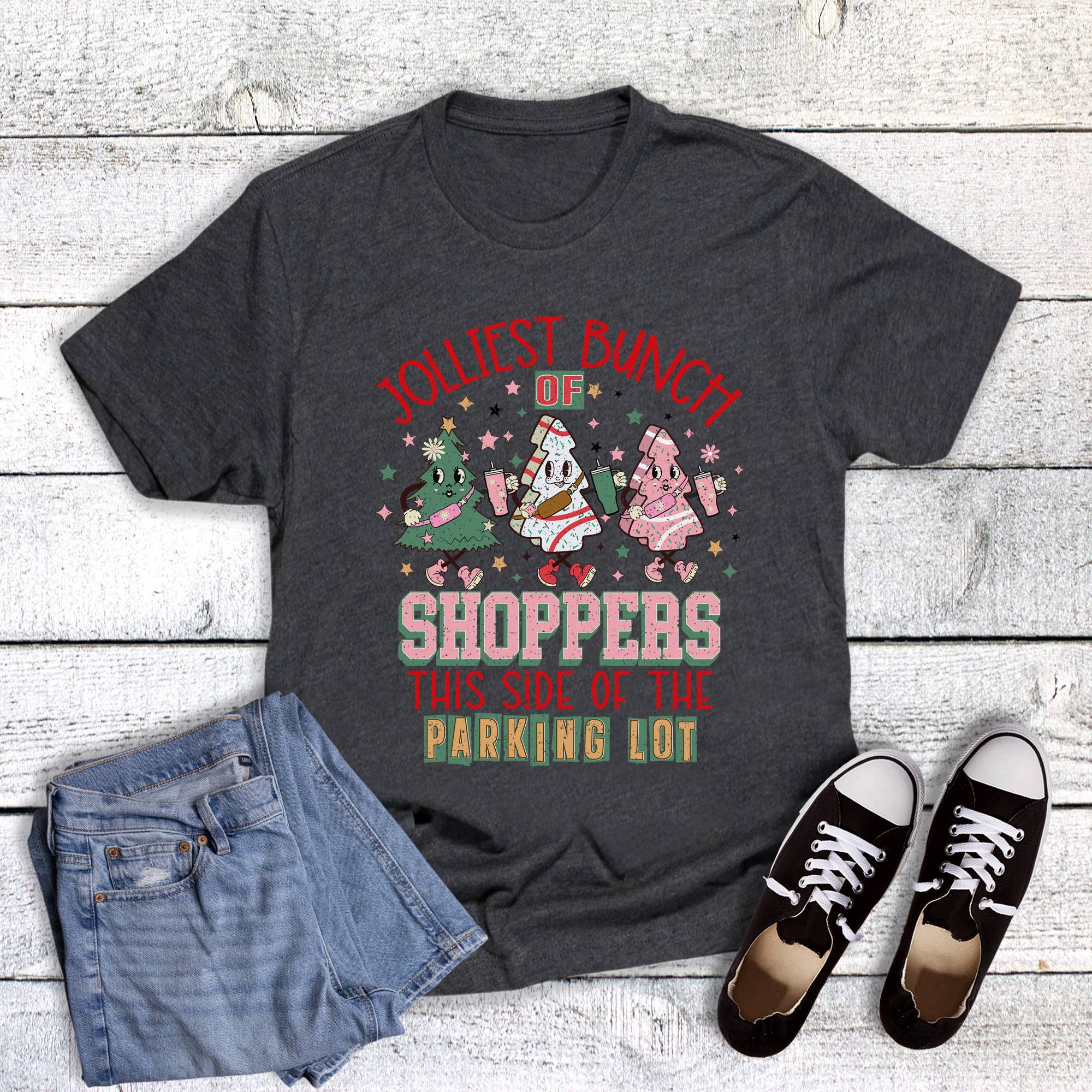 Christmas Jolliest Bunch of Shoppers Graphic Tee
