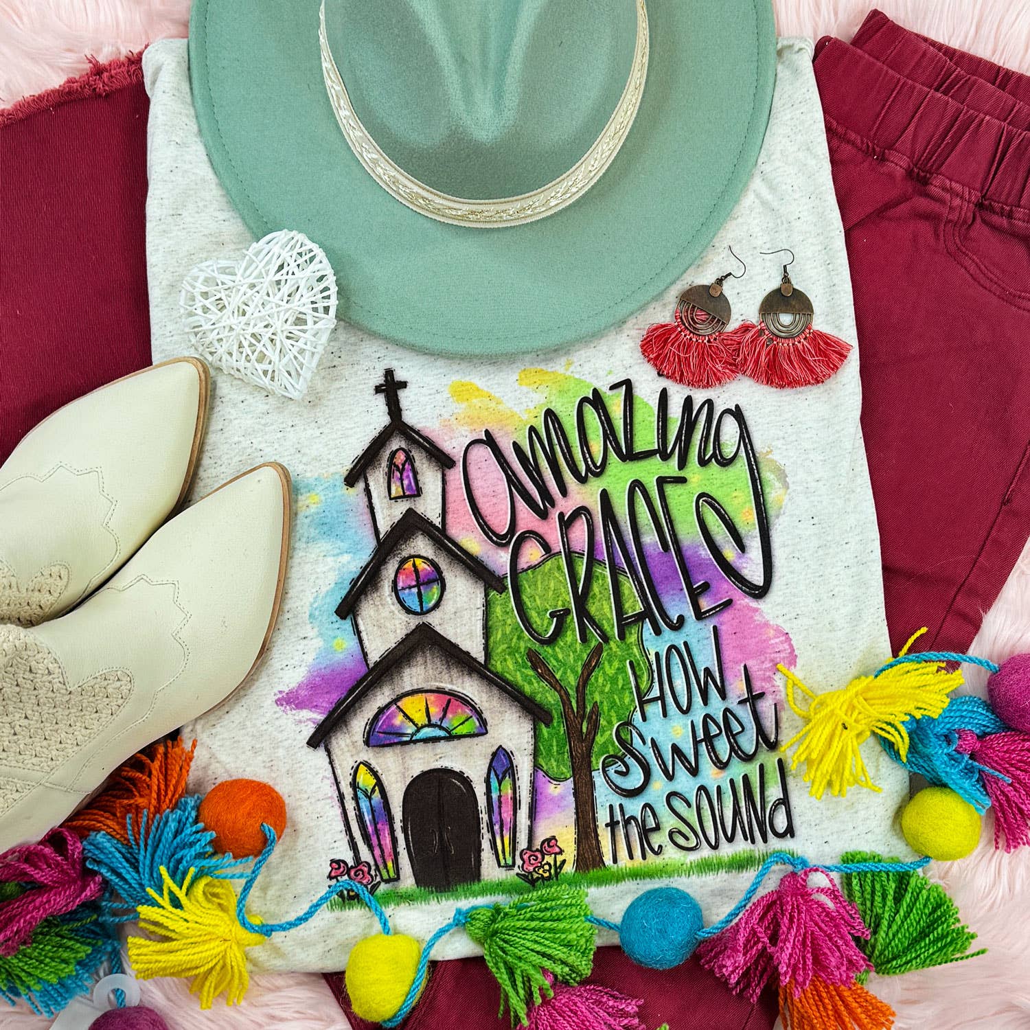 Amazing Grace How Sweet the Sound Oatmeal Everyday Tee