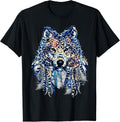 Tribal Wolf With Feathers Native
