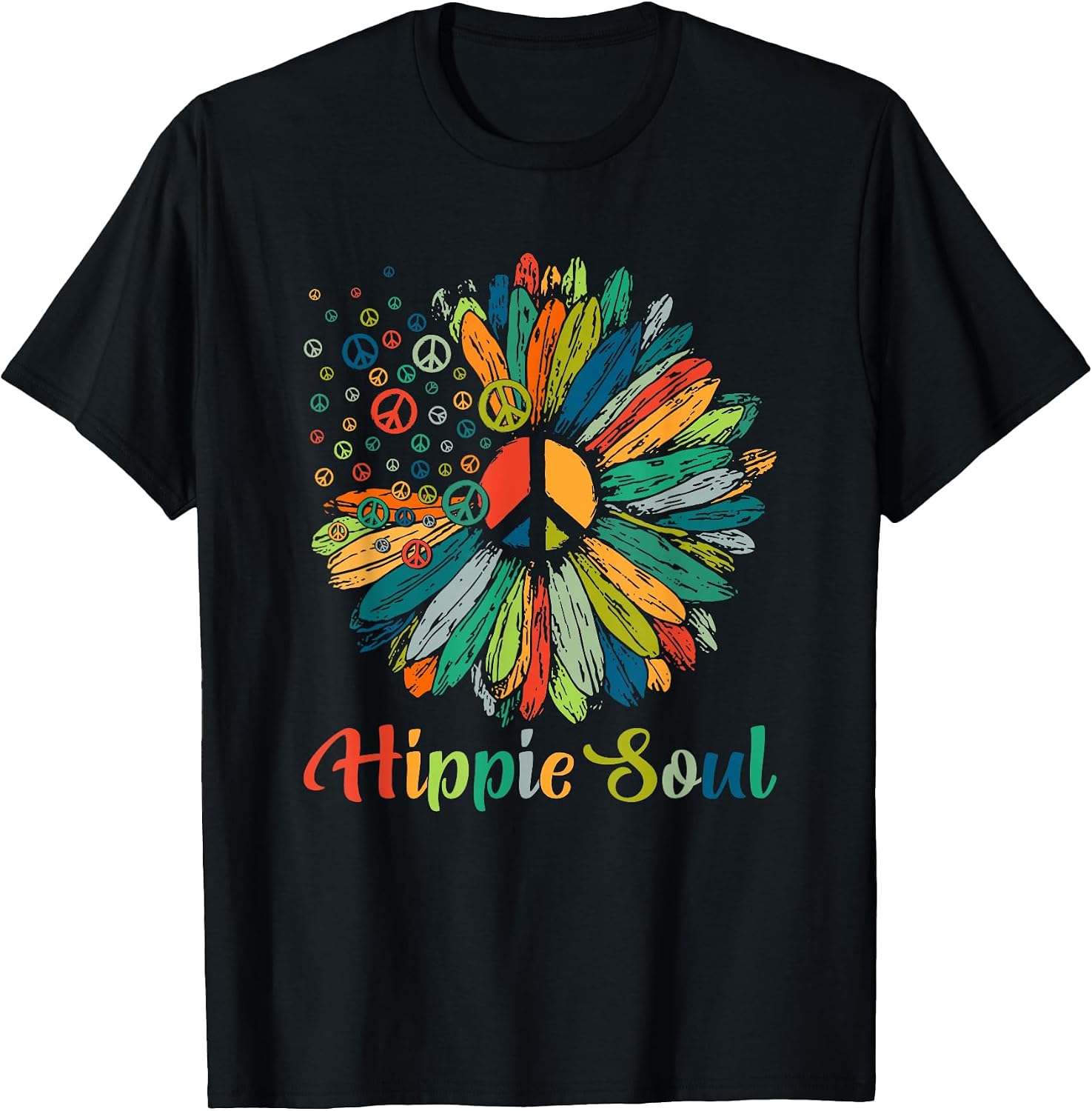 Daisy Peace Sign Hippie Soul Freedom Flower Slogan