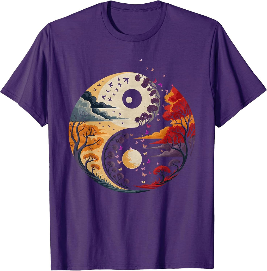 Yin Yang Balance Of Life With Trees Nature