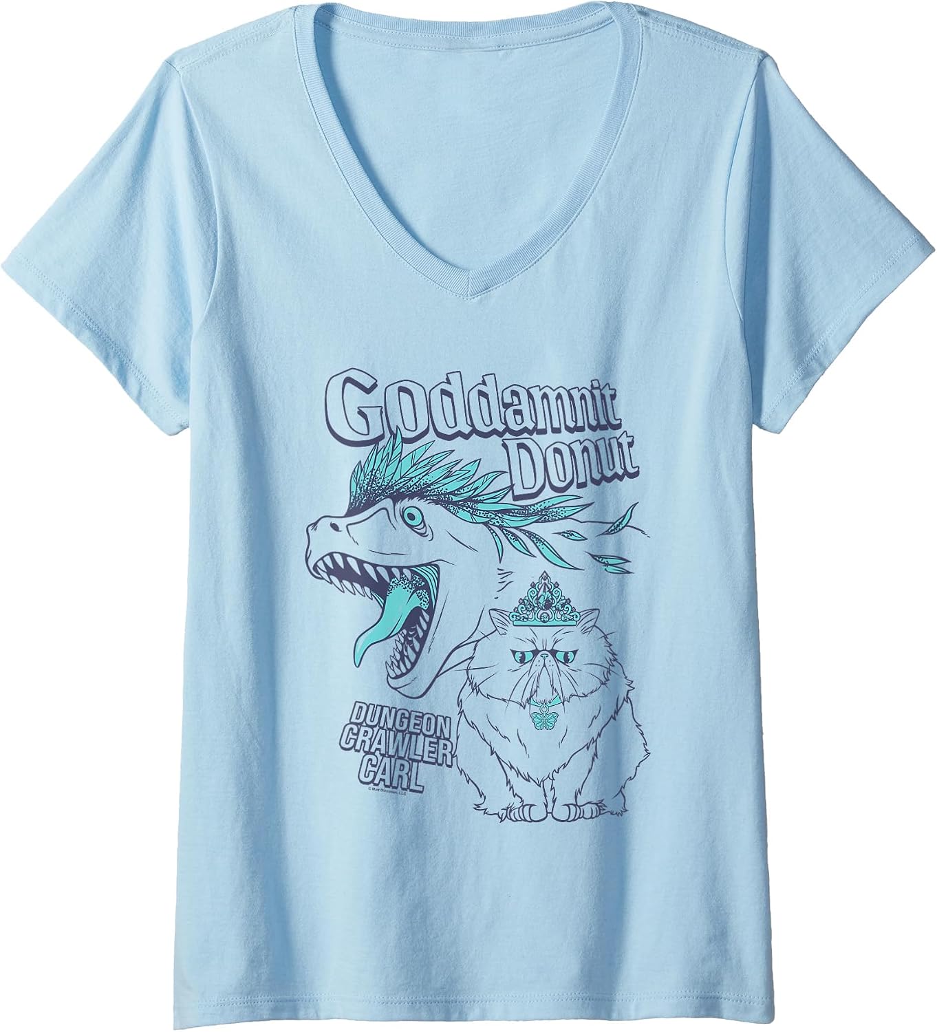 Women's Dungeon Crawler Carl Princess Donut and Mongo Drawing Book V-Neck T-Shirt
