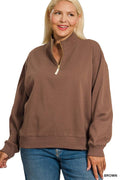 , 0827 Plus Fleece Half Zip Sweatshirt SI-28663