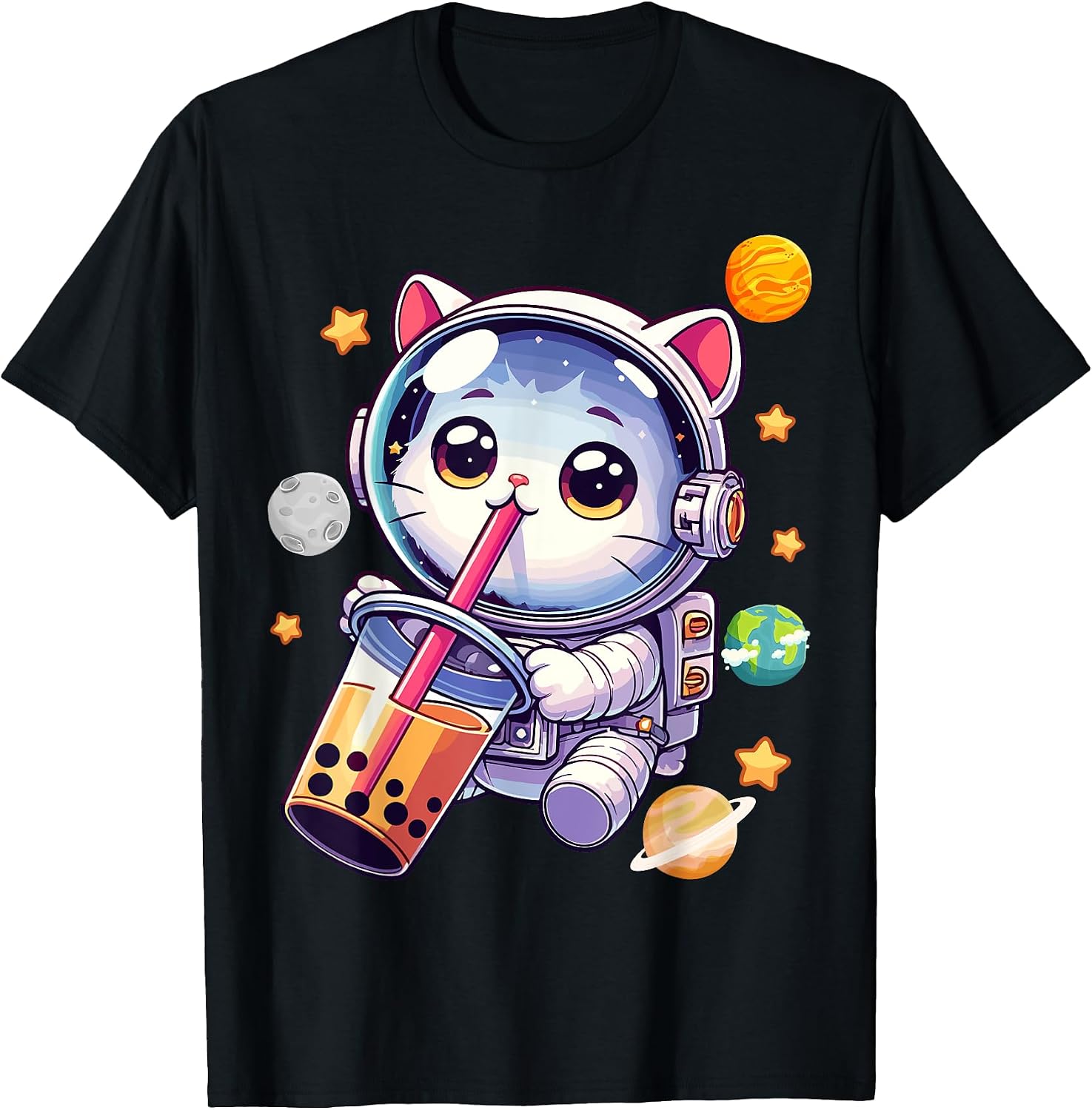 Cosmic Galaxy Boba Cat Space Kawaii Anime