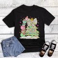 Christmas Snowman Stack and Tree Graphic Tee