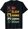 Eat Sleep Anime Gaming Repeat Anime Gaming Tee