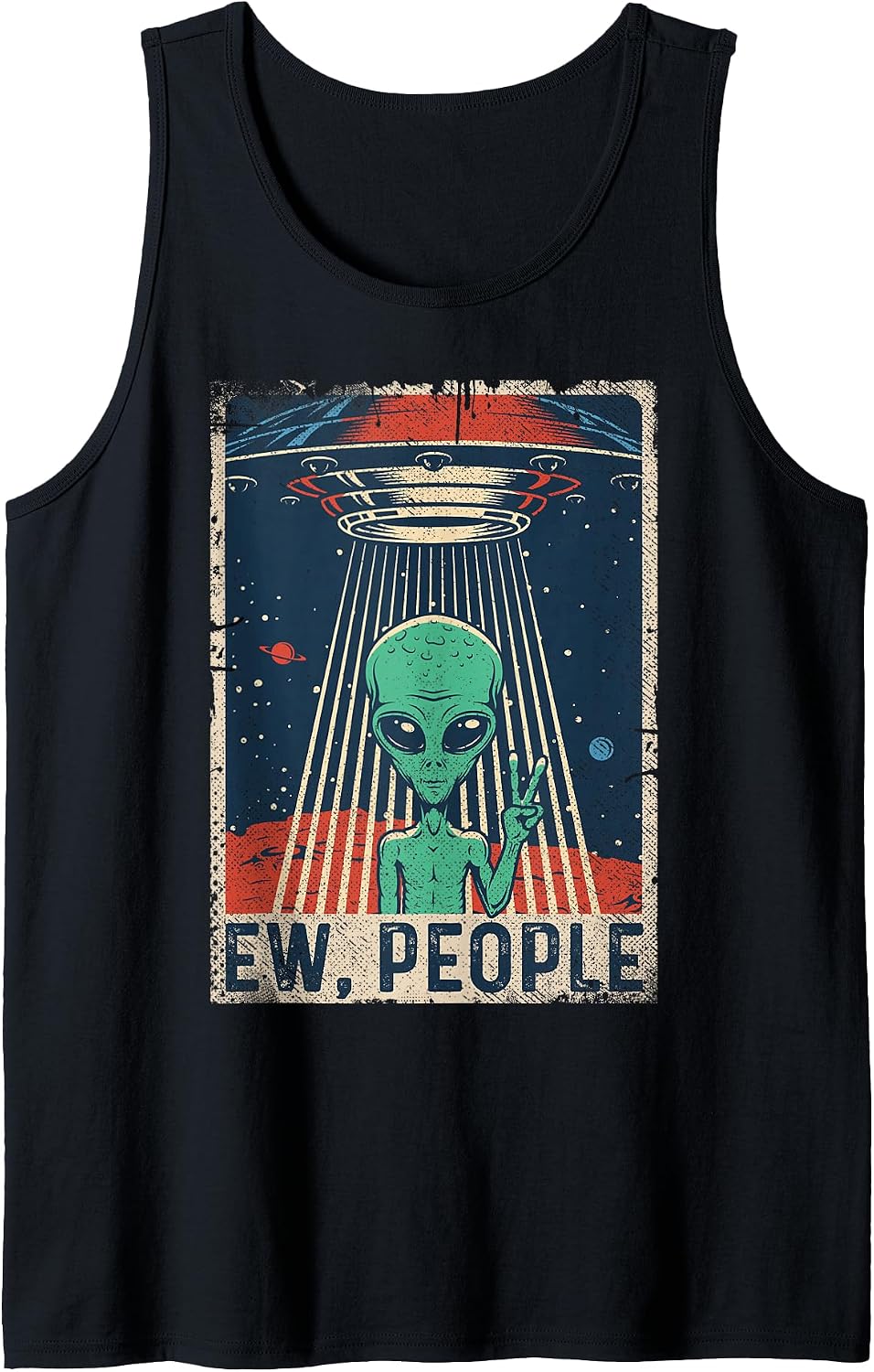 Funny Alien Gifts Space Galaxy UFO Tees Merch Men