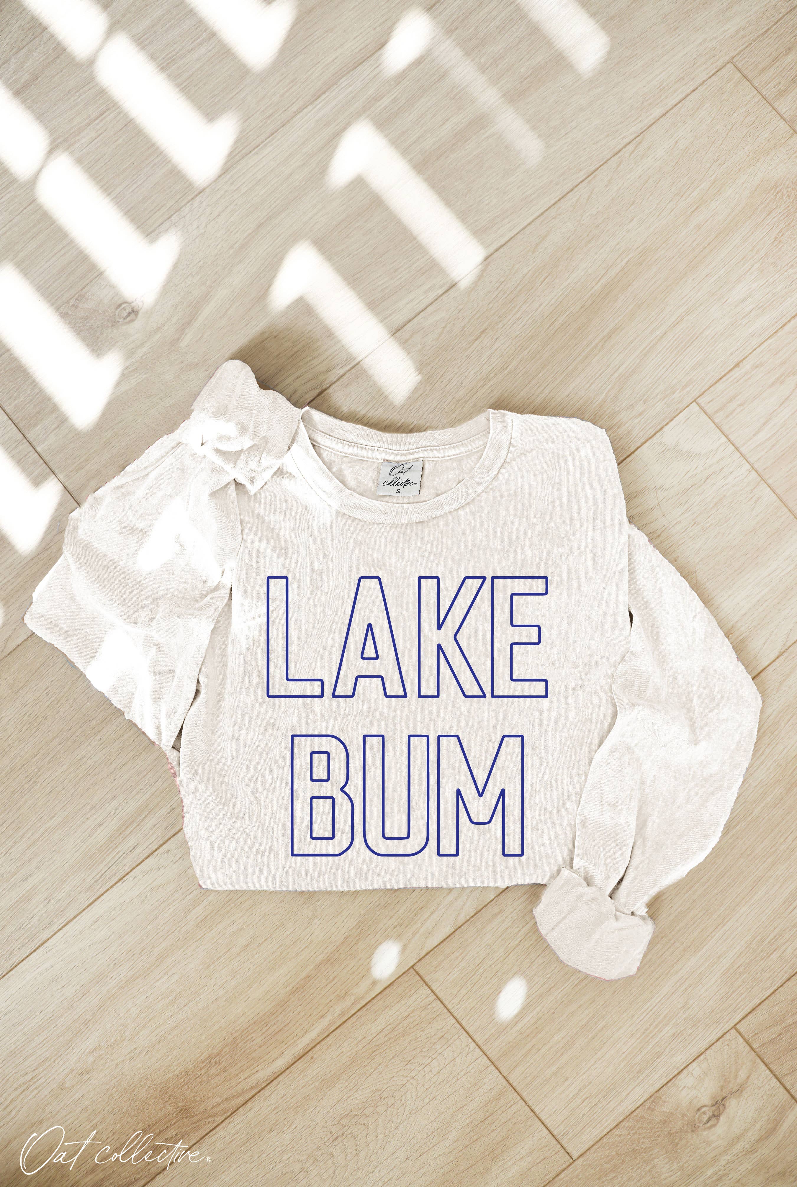 Lake Bum Mineral Washed Long Sleeve Graphic