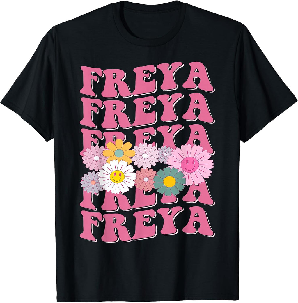 Girl Retro Freya First Name Personalized Apparel