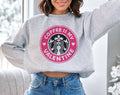 Coffee Is My Valentine Pink Logo - Valentine's Sweatshirt
