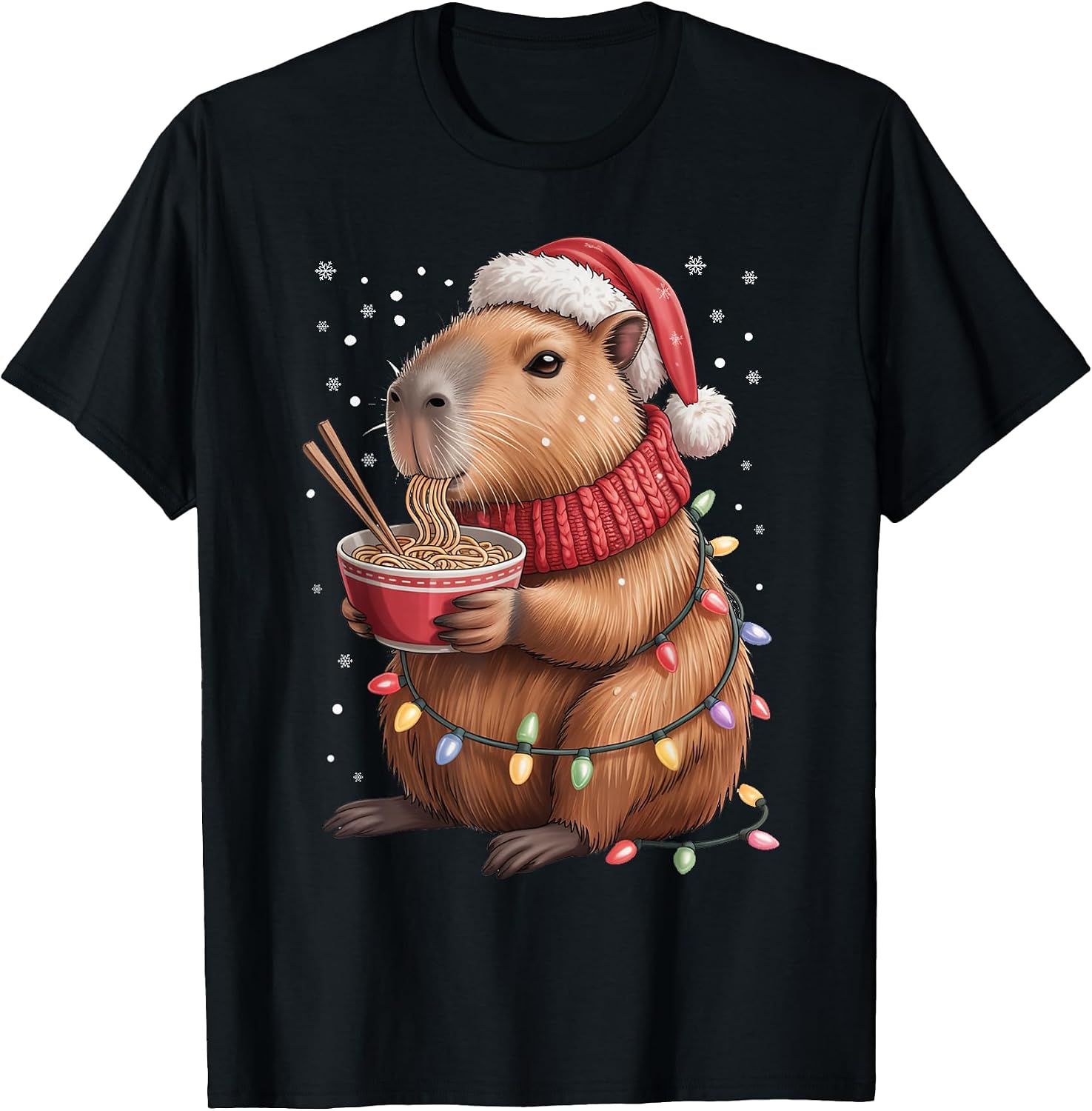 Capybara Christmas Ramen Art