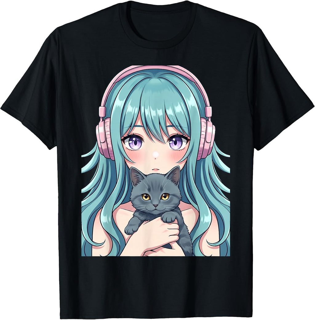 Kawaii Anime Cat Kitten Girl Headphones Pastel Otf