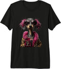 Whimsical Glam Canine Character Graphics Pink