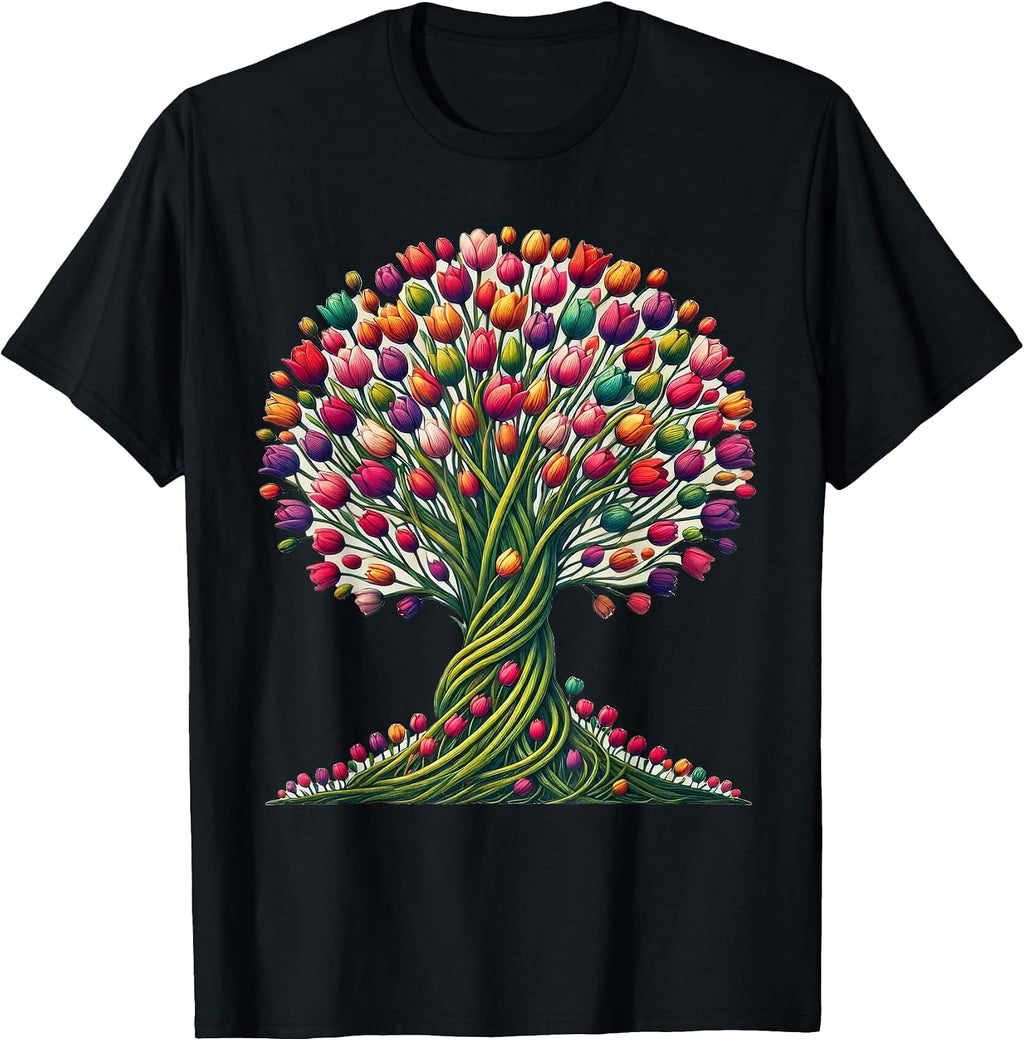 Tulips Flowers Tree Floral Apparel