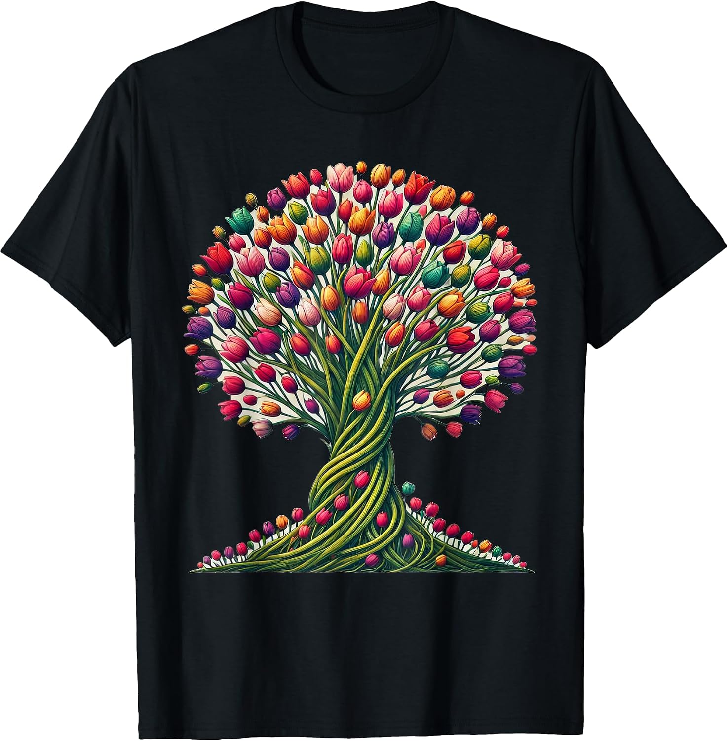 Tulips Flowers Tree Floral Apparel