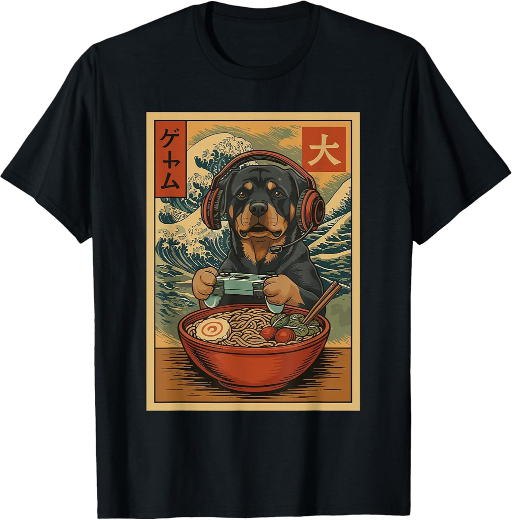 Cute Japanese Gaming Dog Apparel Gifts Graphic Tee