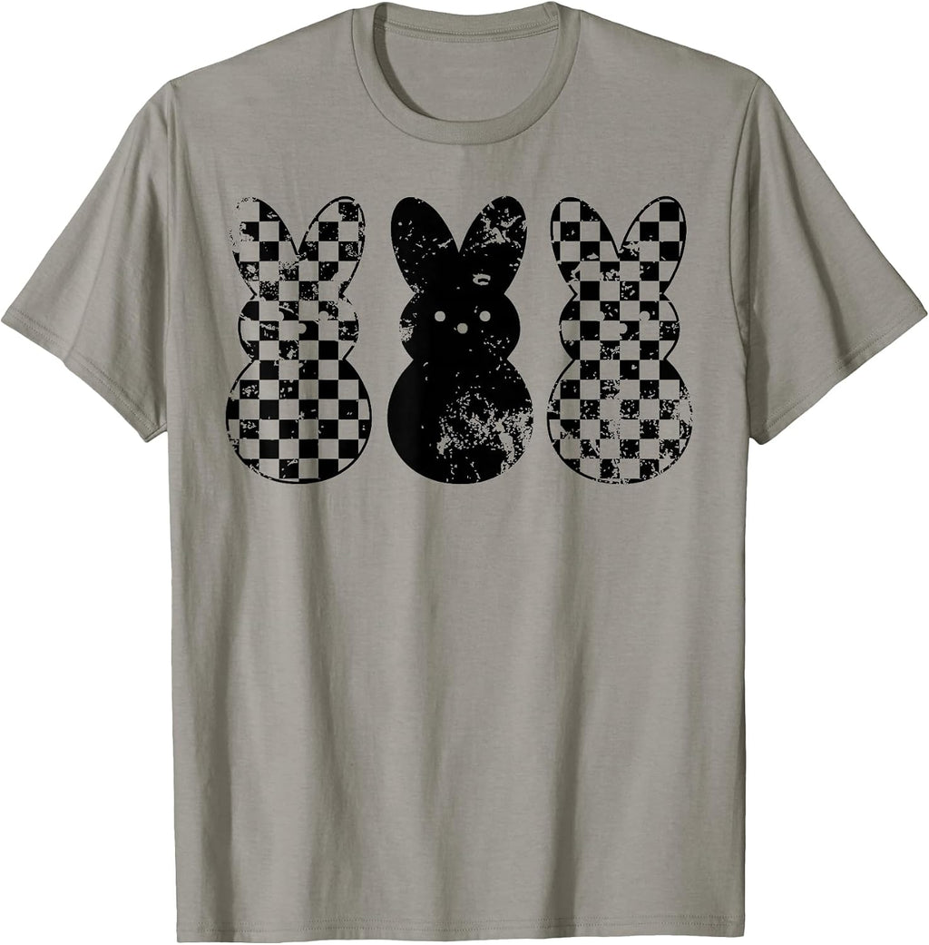 Checkerboard Easter Bunny Kids Boys Girls Teens