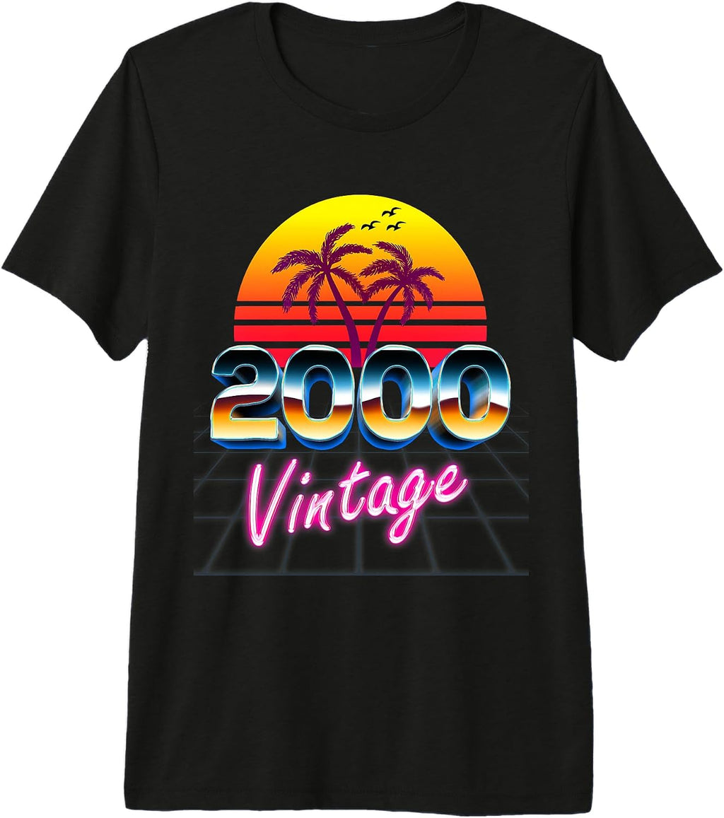 Born 2000 26th Birthday Retro 80's Style tee
