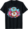 Cute Donut Art I Cartoon Donut I Pink Donut