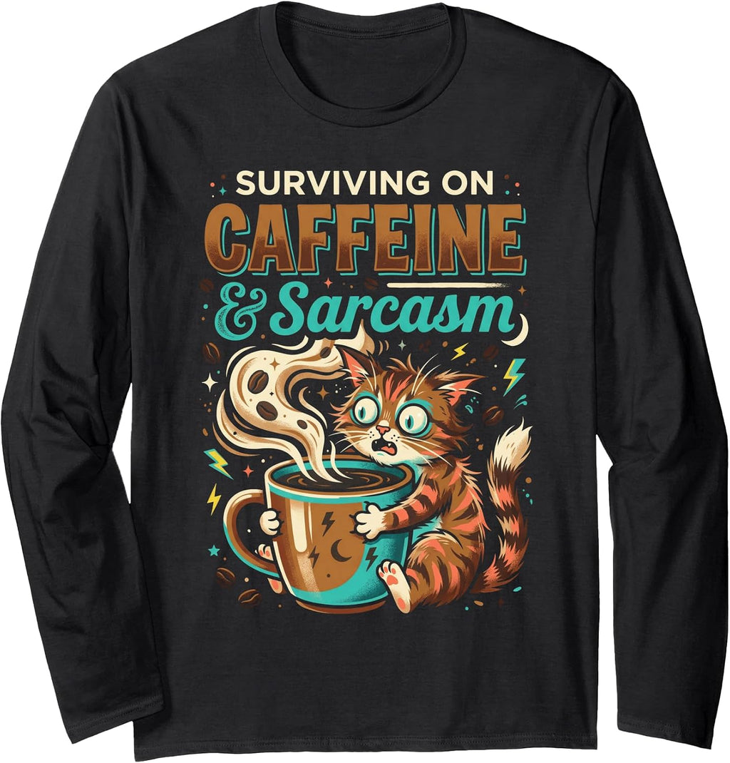 Coffee Addict Sarcastic Cat Lover Merch