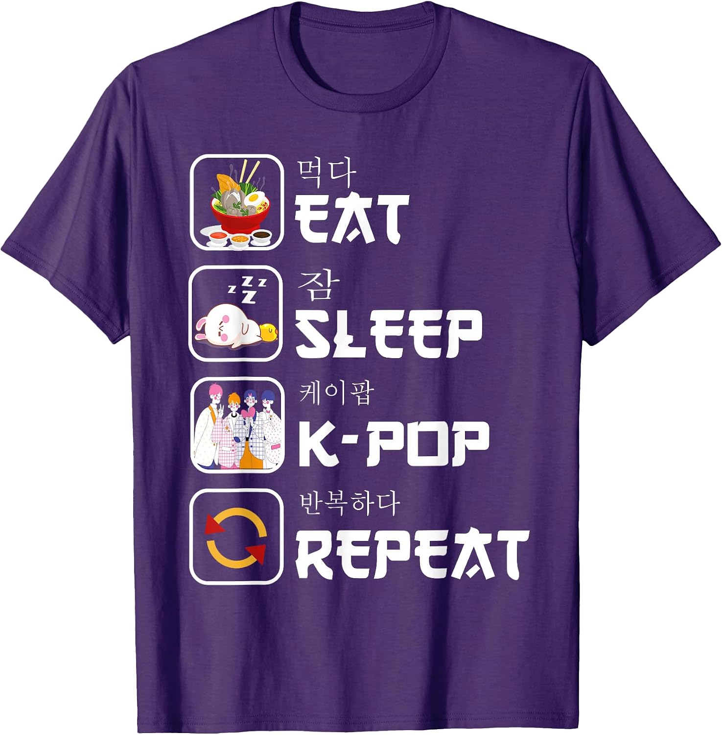 eat sleep k-pop repeat Korean music lover Kpop fan