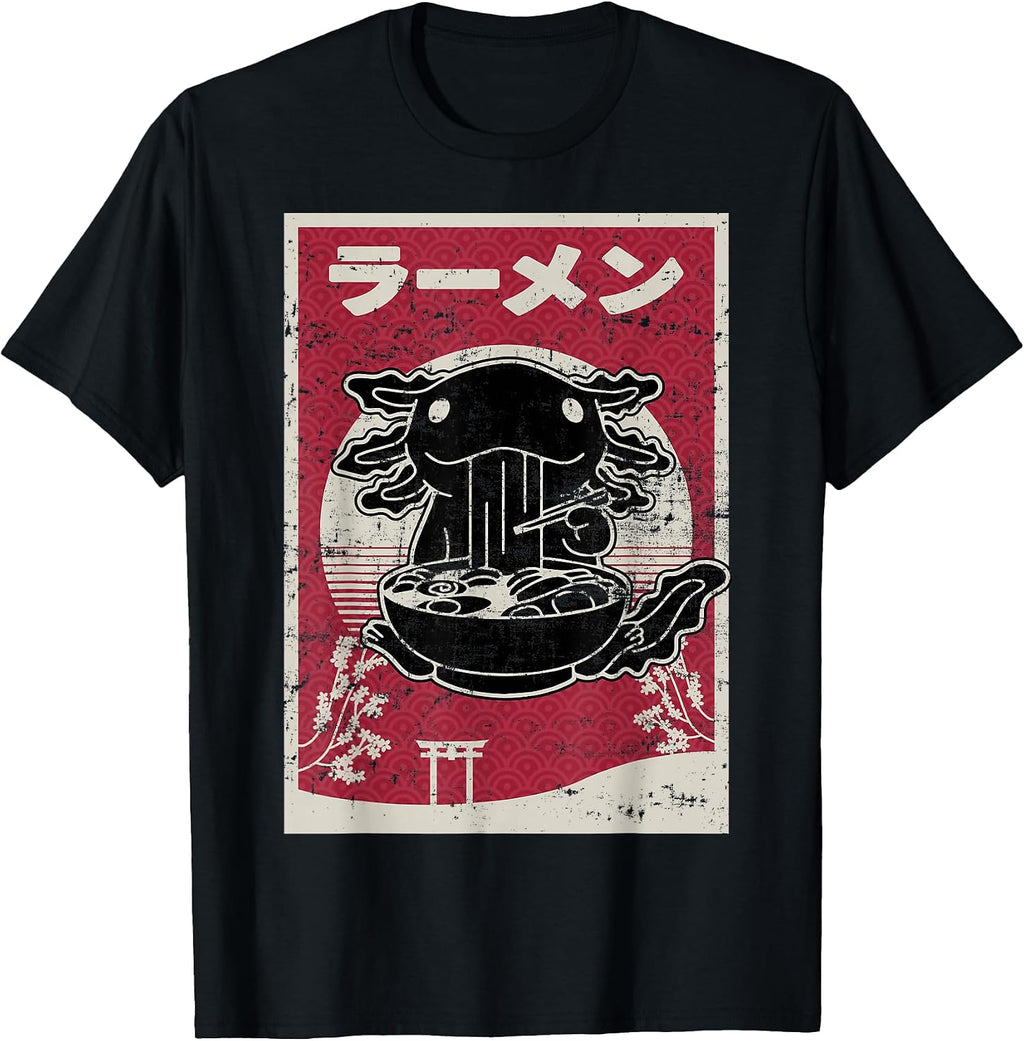 Retro Aesthetic Kawaii Axolotl Japanese Noodles