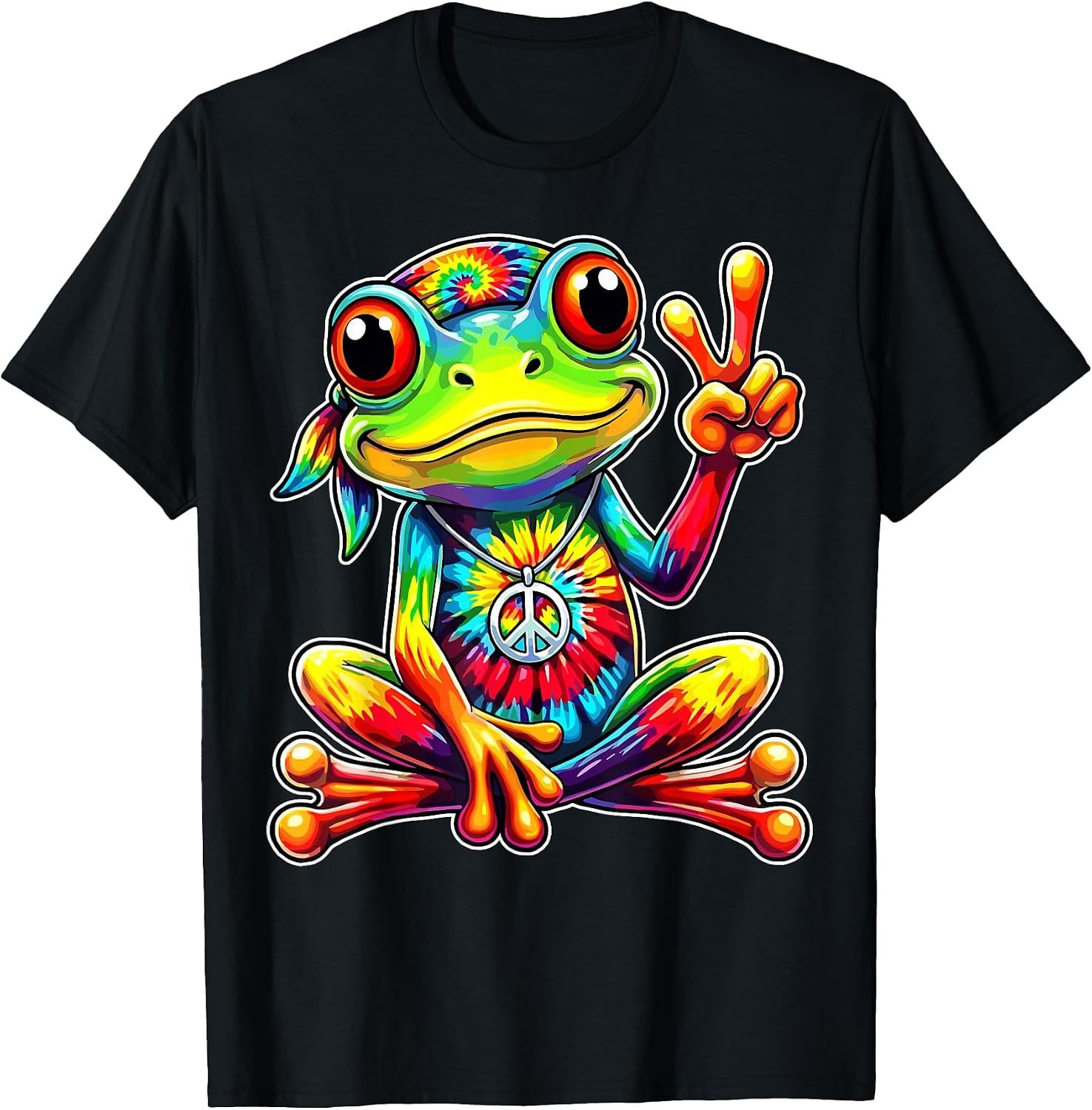 Tie Dye Frog for Hippie lover