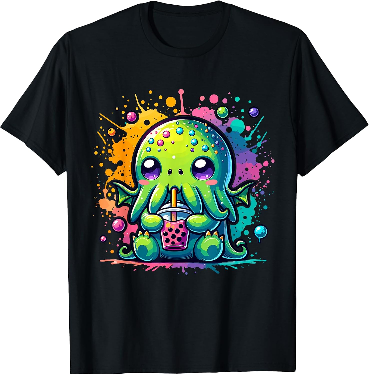 Kawaii Anime Cthulhu Bubble Tea Design