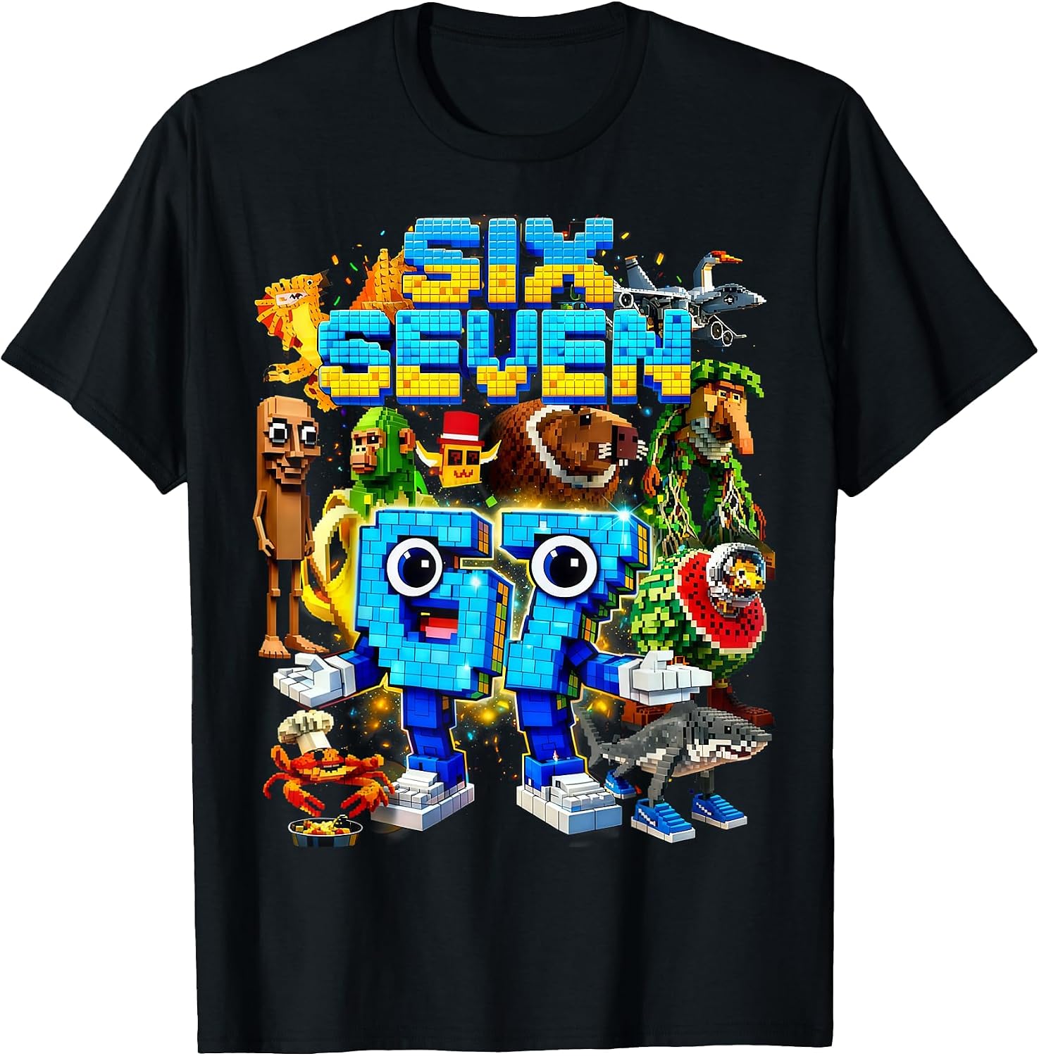 Graphic Six Seven 67 Pixel Gamer Funny Apparel Co.
