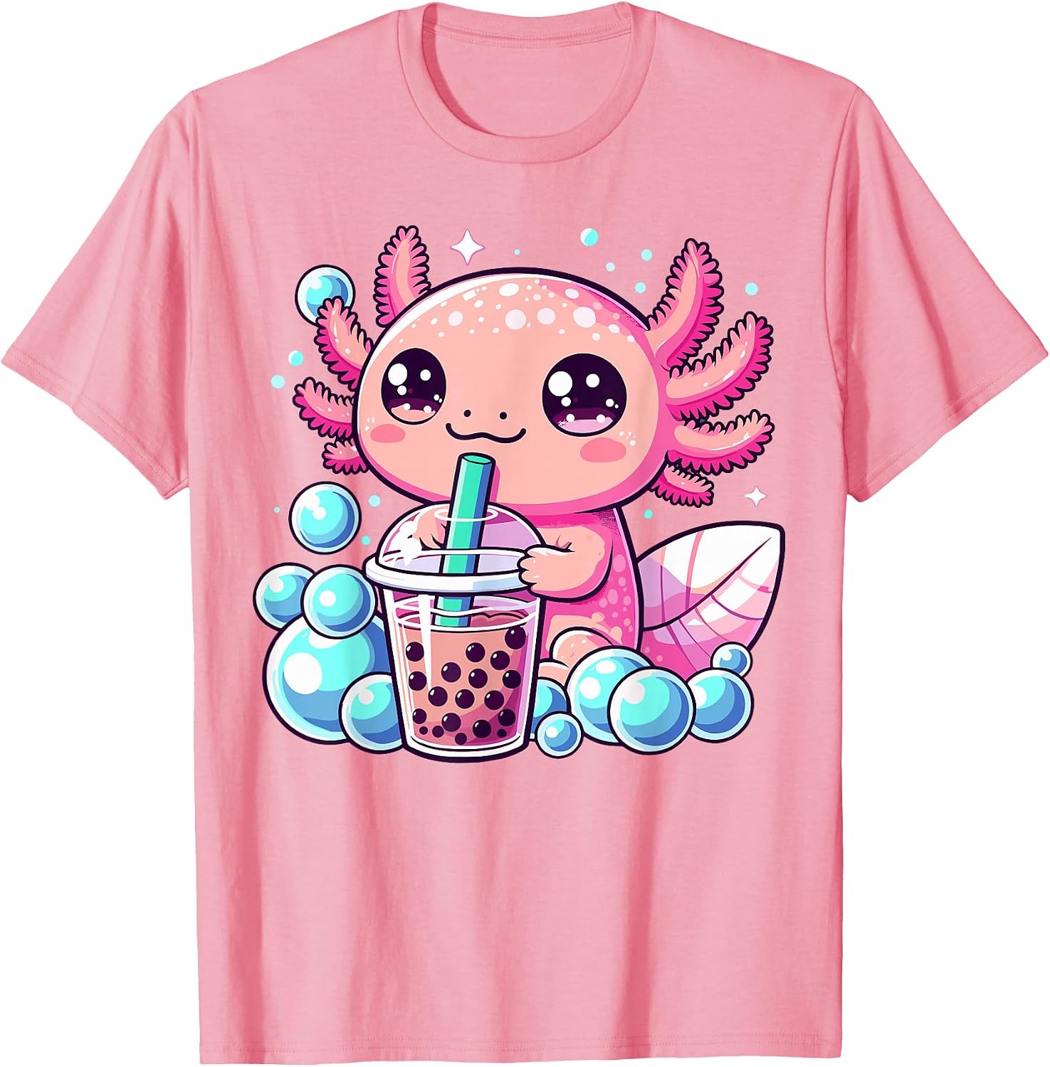 Axolotl Drinking Boba Tea