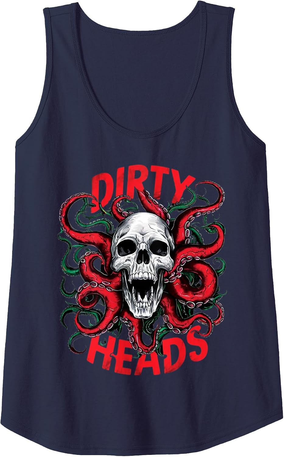 Dirty Skull Octopus Head Halloween Y2K Goth Tee