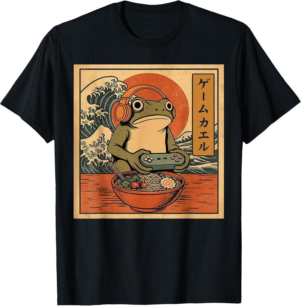 Gamer Frog Eating Ramen Tee