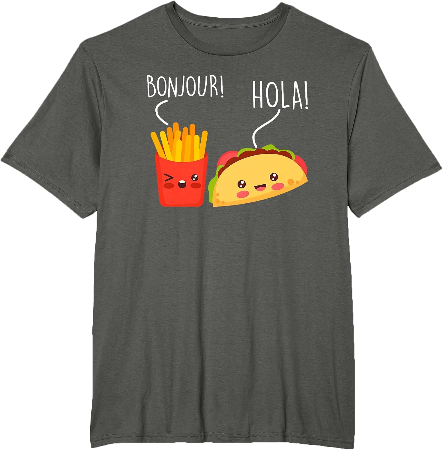 Bonjour Hola French Fries Taco Funny Language