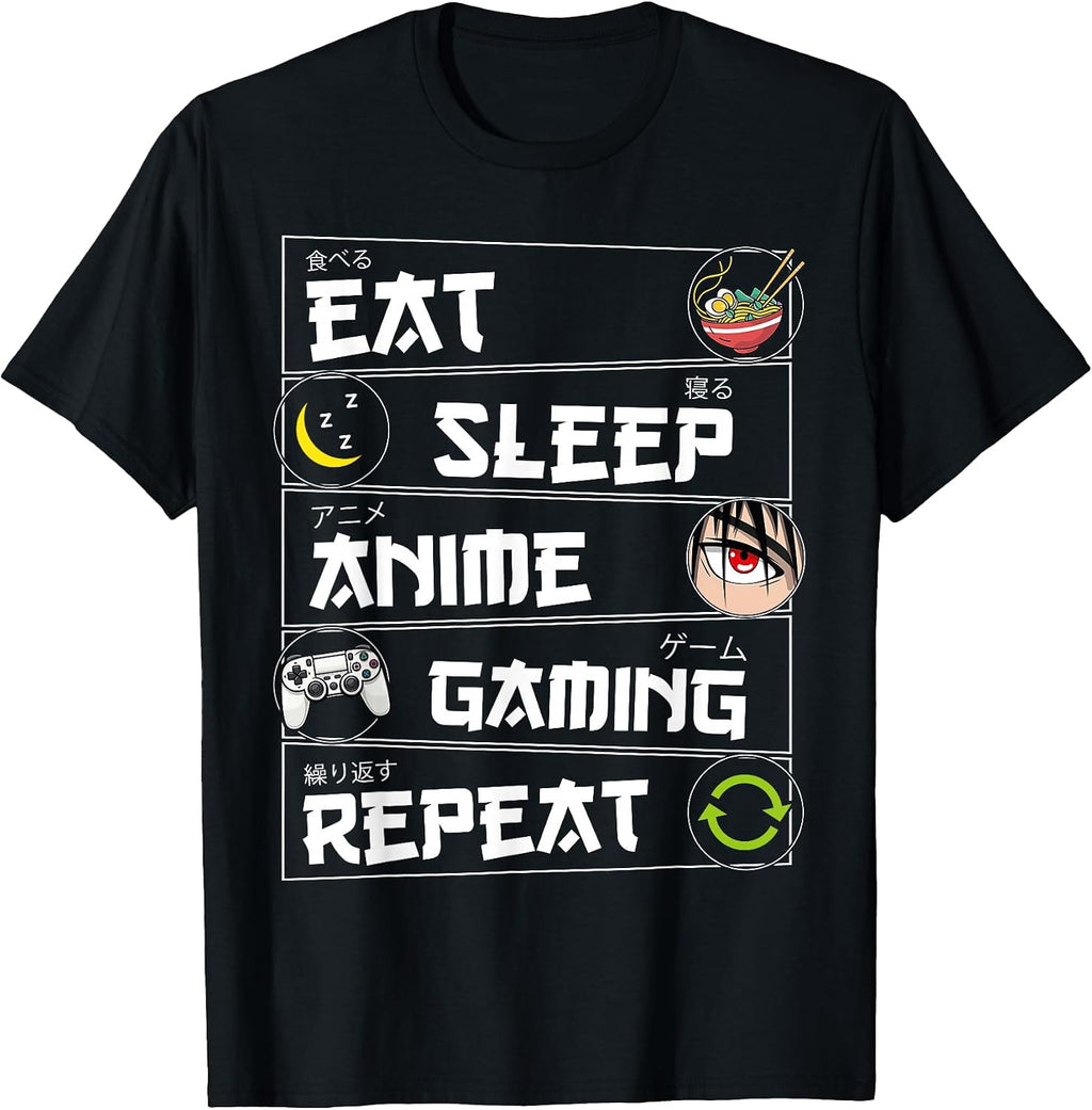Eat Sleep Anime Gaming Repeat Video Games Lovers