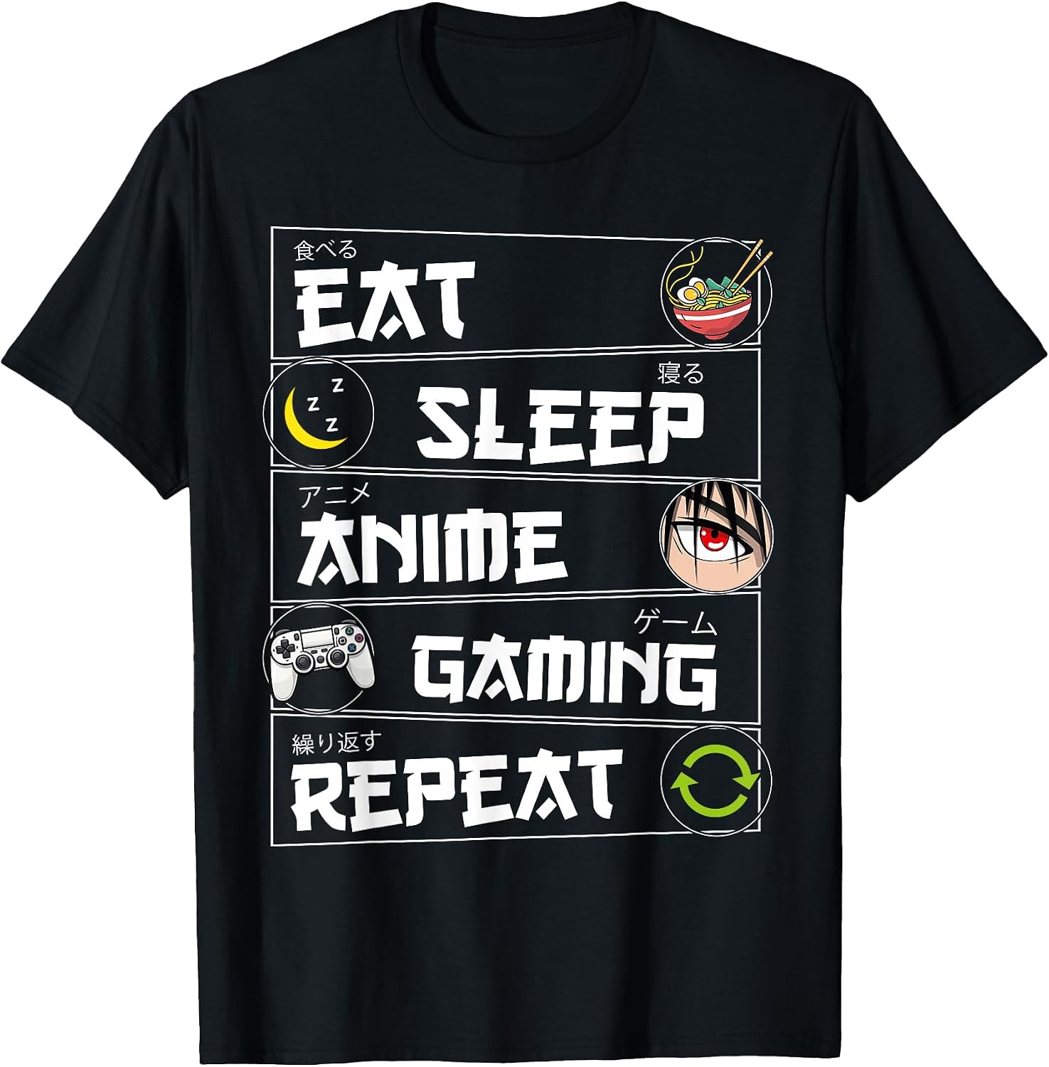 Eat Sleep Anime Gaming Repeat Video Games Lovers
