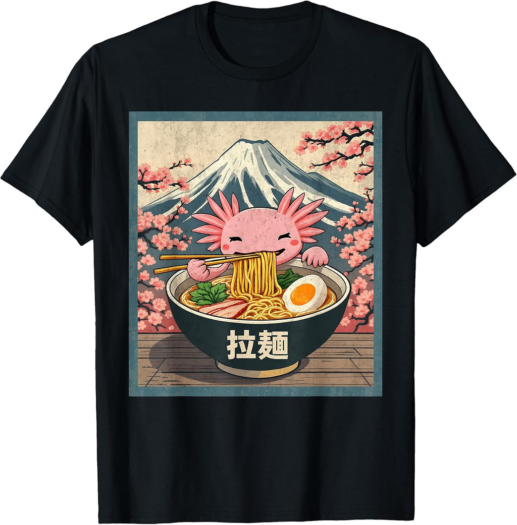 Axolotl Ramen Anime Shirt For Men Women Kids