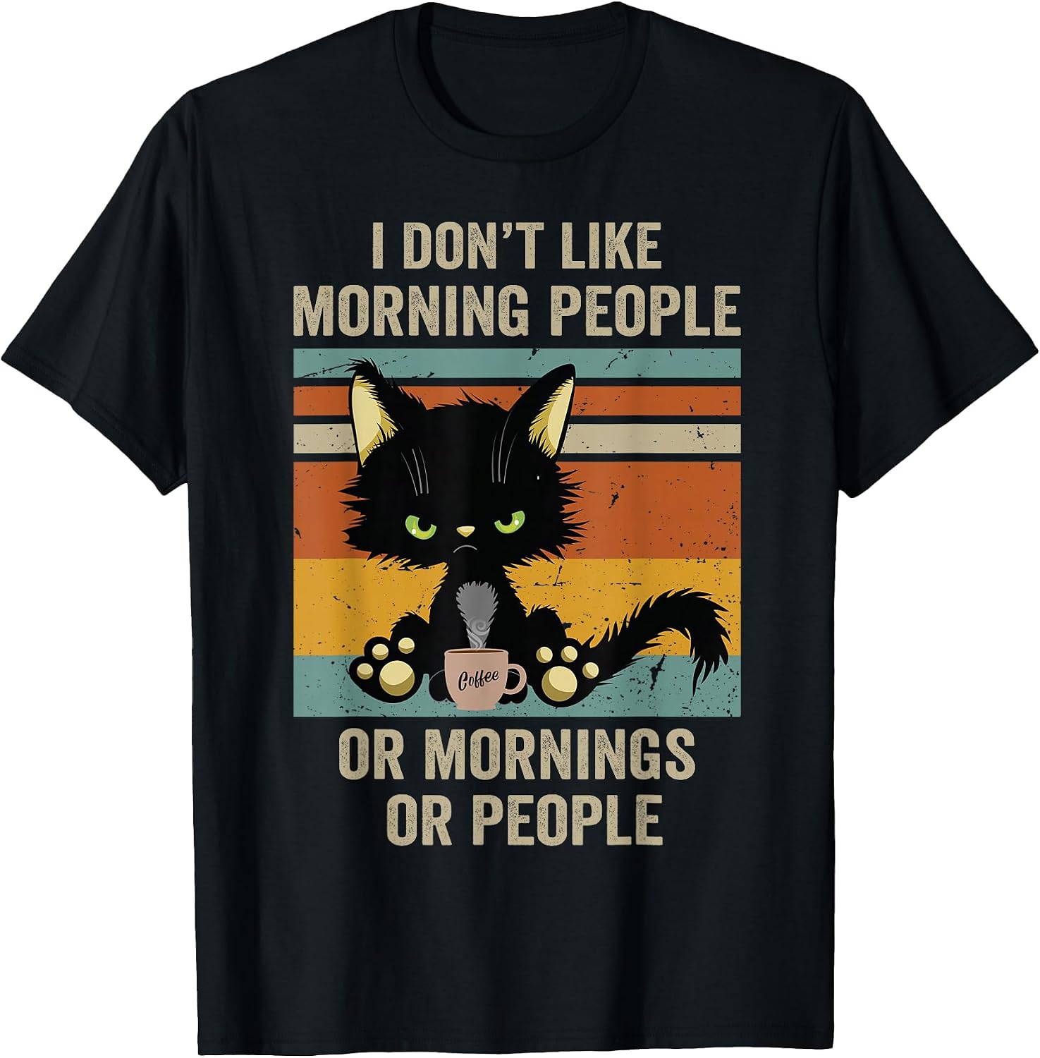 I Hate Morning People Christmas Coffee Cat Lover N