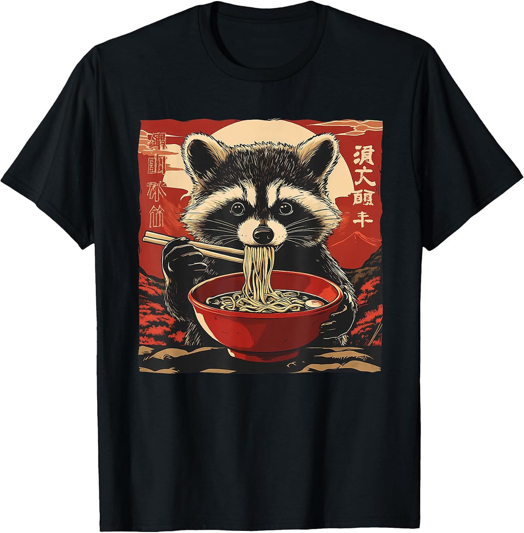 Anime Shirt For Men Women Kid Racoon Ramen Noodles