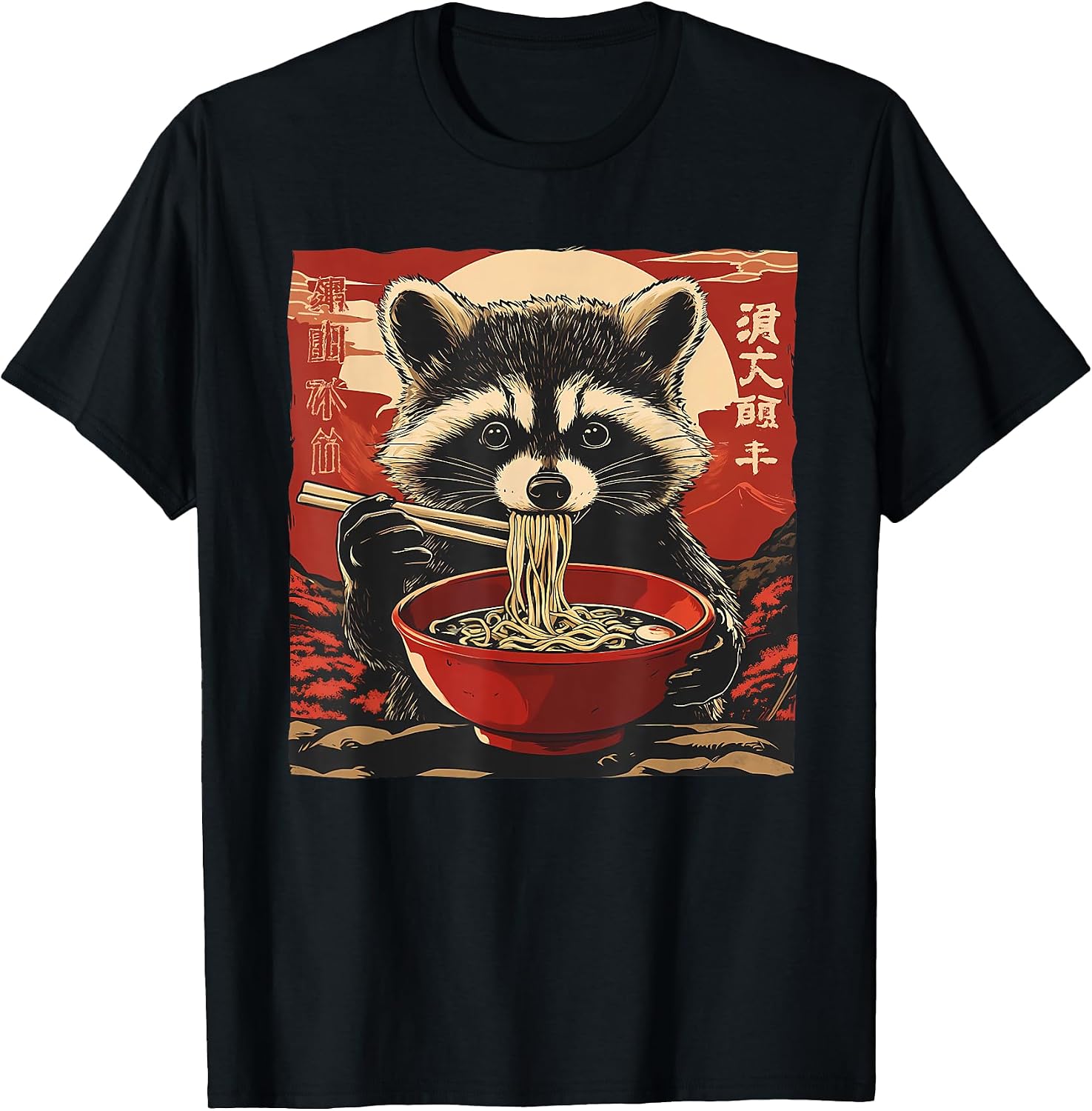 Anime Shirt For Men Women Kid Racoon Ramen Noodles