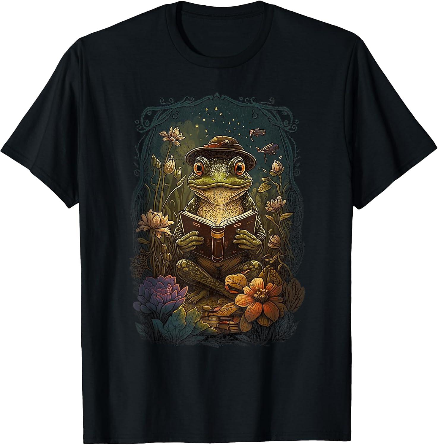 Cute Cottagecore Floral Frog Aesthetic Reading