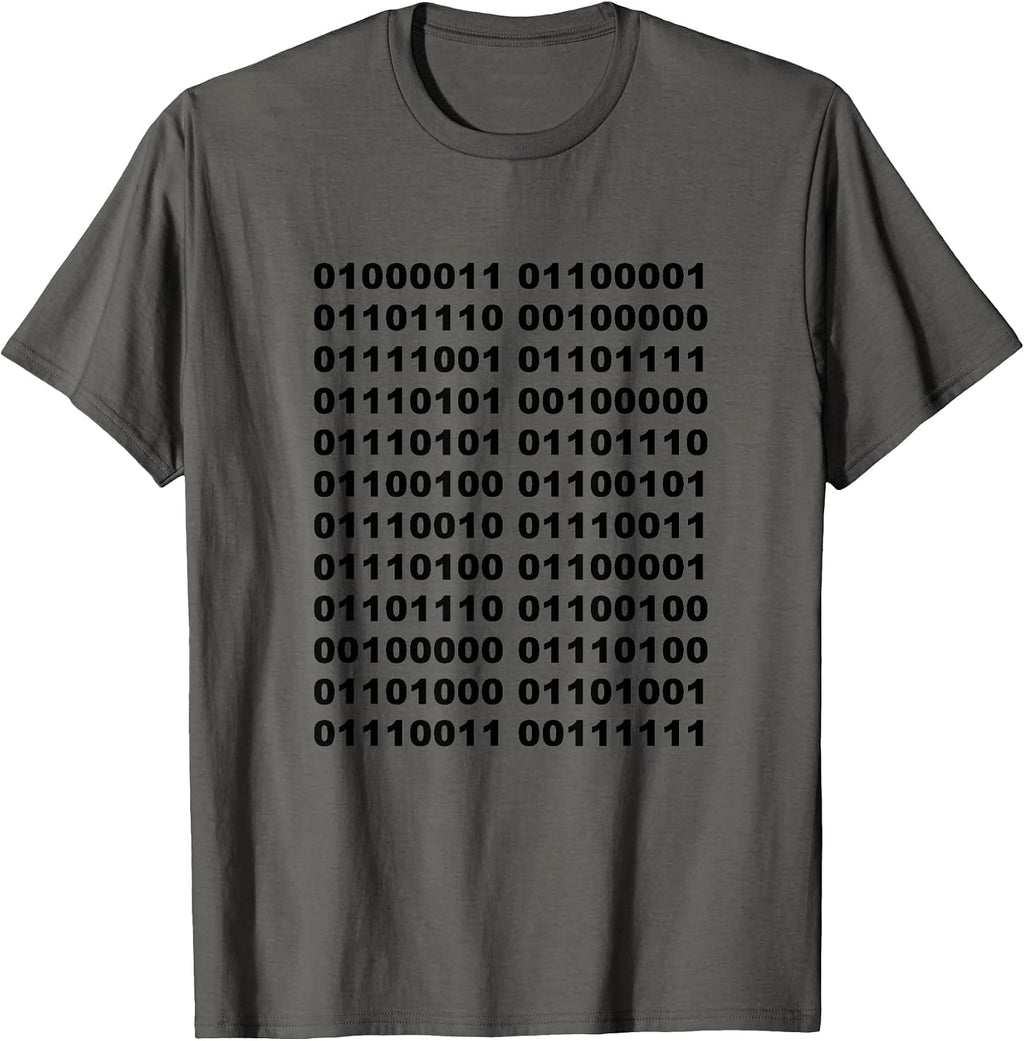 Binary code t-shirt - Can you understand this?