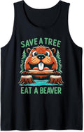 Save a Tree Eat a Beaver Joke Tee Beaver Merch Tee