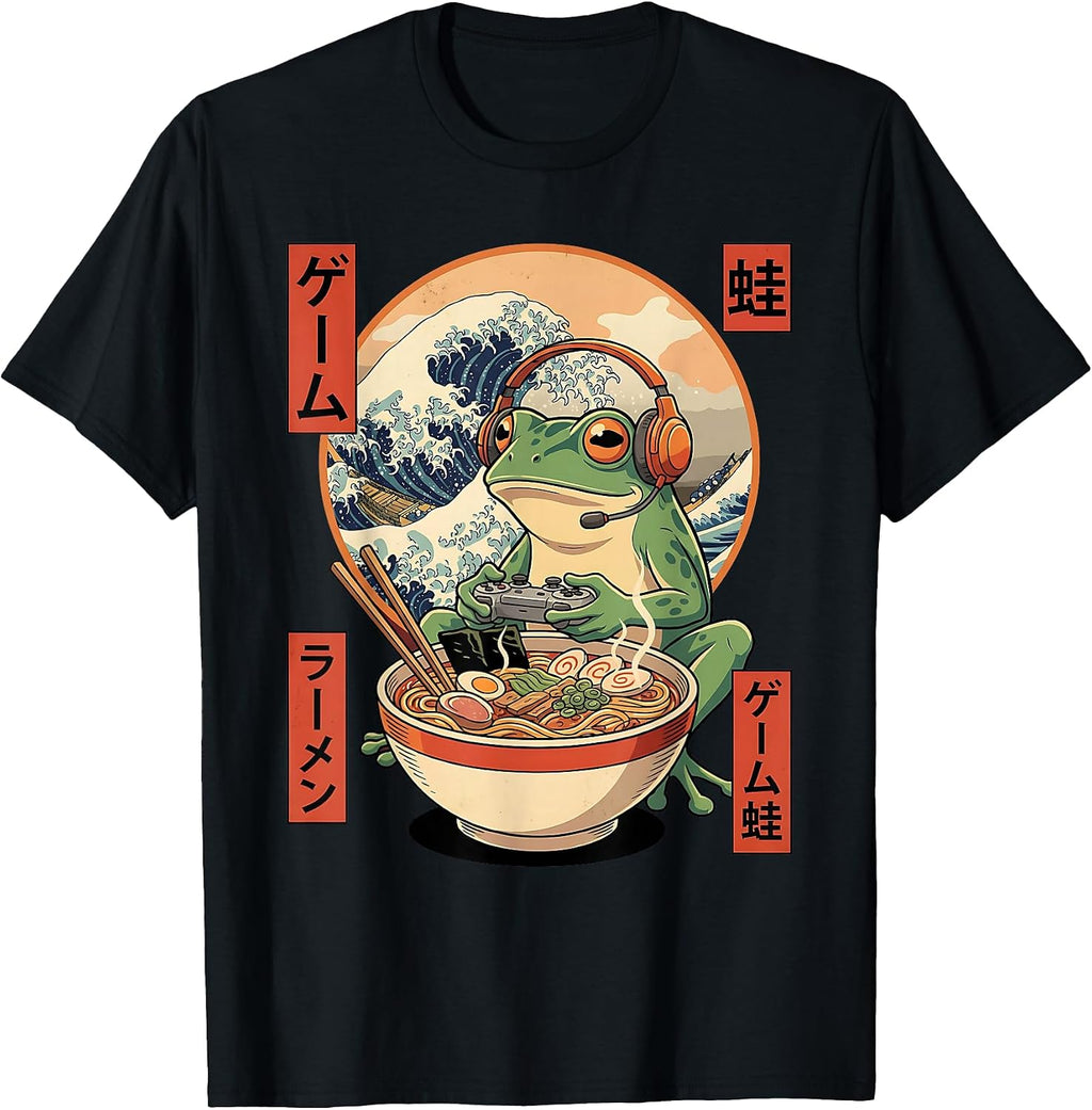 Funny Frog Japanese Gamer Ramen Anime Apparel