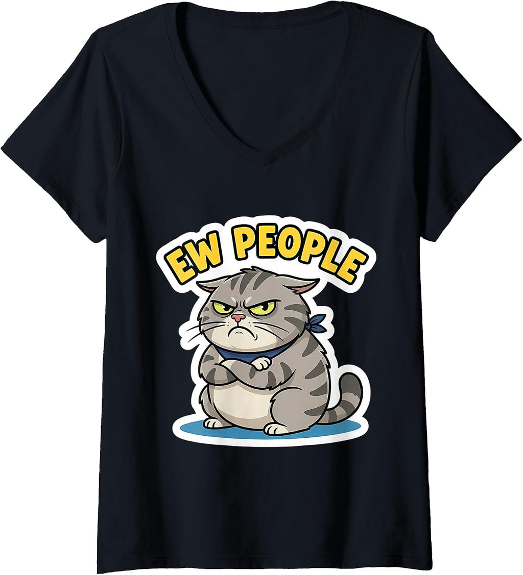 Ew People Funny Cat Introvert Anti Social Merch